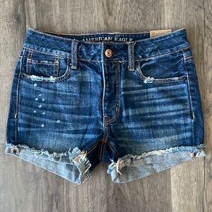 NWT American Eagle Tom-Girl Denim Shorts Size 00
